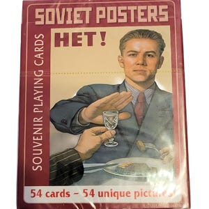 Souvenir 54 Baralho de Cartas de Baralho URSS Cartazes Soviéticos Sem Álcool Pacote Novo Lacrado