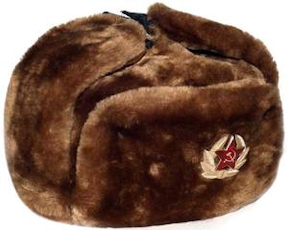 Authentic Russian Military Light Brown Ushanka Hat Soviet Army