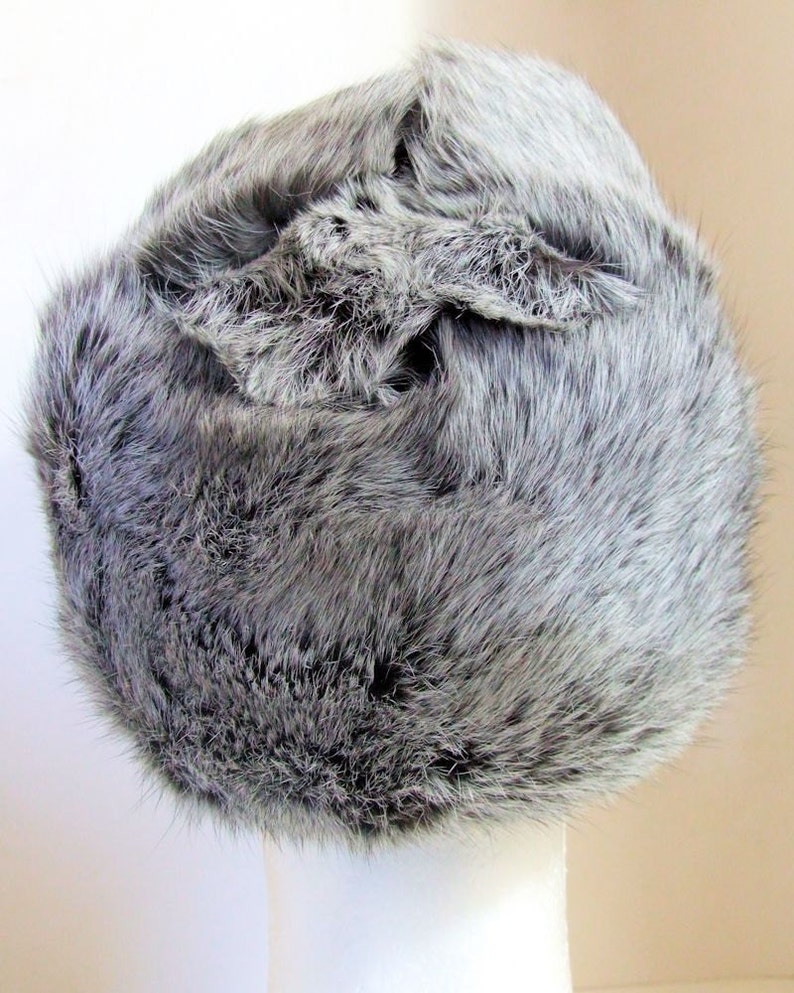 Authentic Russian 100% Rabbit Fur Ushanka Silver W/ Black Ear | Etsy