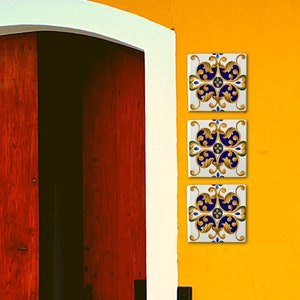 Custom Mexican tiles Ceramic wall art, Talavera tiles 4 x 4 or 6 x 6, Wall murals tile, Decorative tiles for outdoor 画像 1