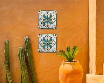 Outdoor ceramic wall tiles Patio decor, Spanish tiles, Set of tiles Poolside decor, Mediterranean style, Custom tile