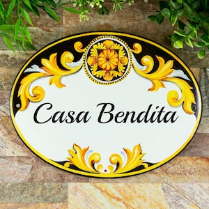 Mexikanische Outdoor House Name Schild, Benutzerdefinierte Keramik Türschild - Haustür Willkommensschild
