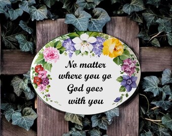 Garden memorial plaque, bible verse art , outdoor ceramic sign, personalized symphaty gift, loss of sister