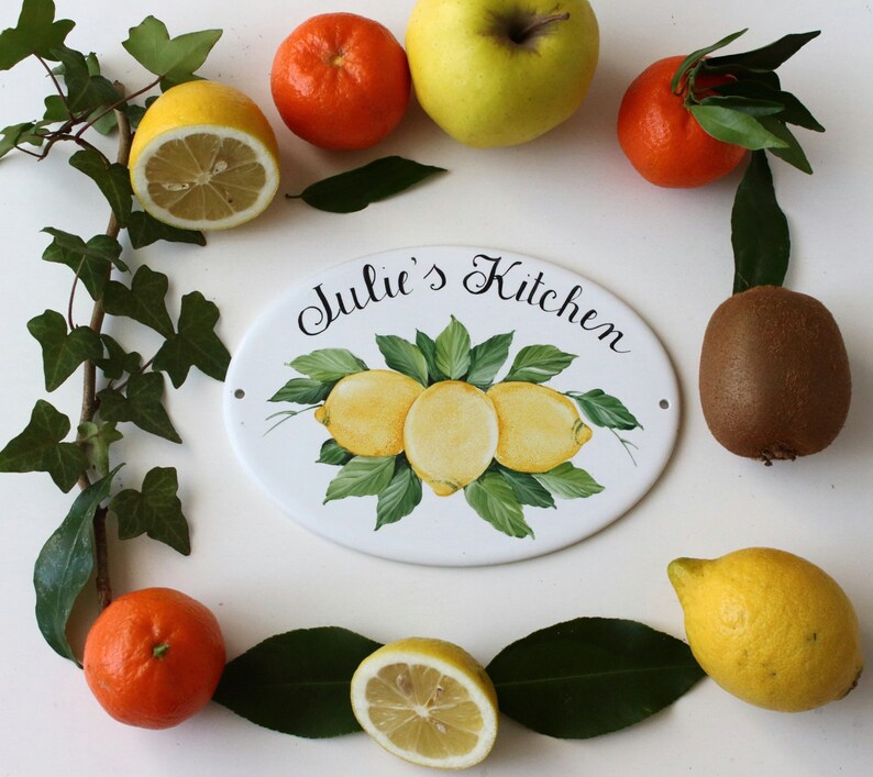 Personalized Lemons Kitchen Signs With Name Kitchen Wall Etsy