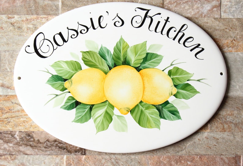 Personalized Lemons Kitchen Signs With Name Kitchen Wall Etsy