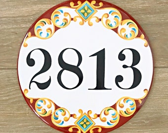 Spanish Ceramic address plaque Personalized house sign, Address sign Talavera, House numbers mexican