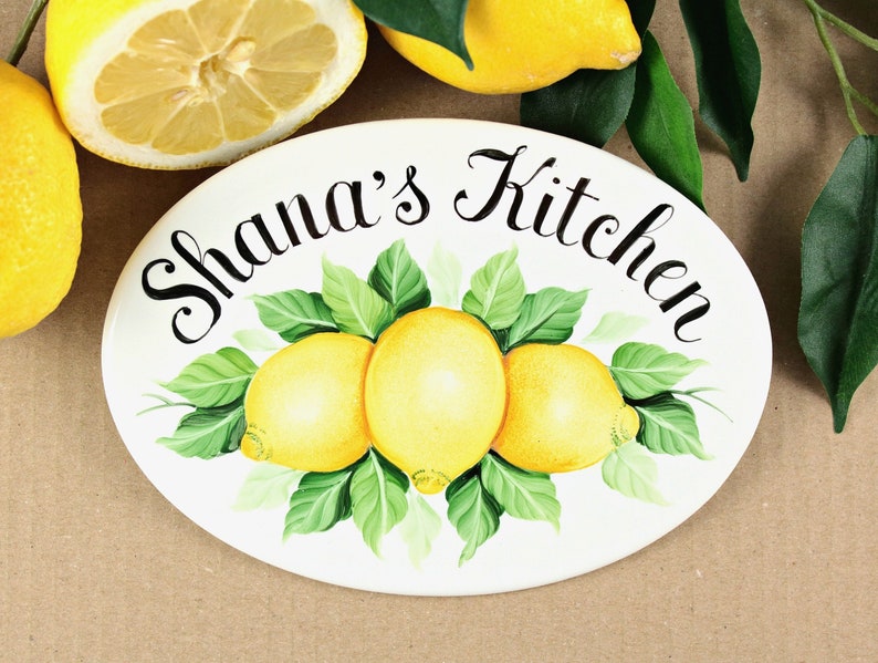 Personalized Lemons Kitchen Signs With Name Kitchen Wall Etsy