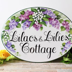 Lilacs Cottage Personalized House Sign, Personalized sign, Custom sign, Outdoor custom sign, Custom name sign, Personalized sign for home image 4