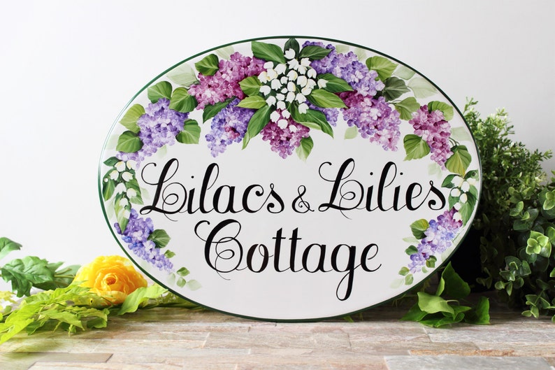 Lilacs Cottage Personalized House Sign, Personalized sign, Custom sign, Outdoor custom sign, Custom name sign, Personalized sign for home image 4