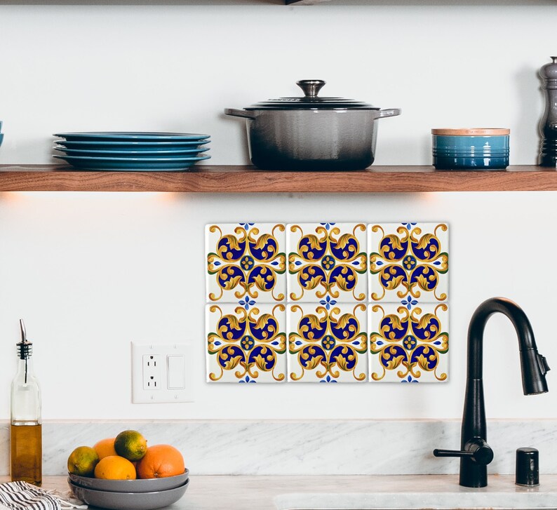 Custom Mexican tiles Ceramic wall art, Talavera tiles 4 x 4 or 6 x 6, Wall murals tile, Decorative tiles for outdoor 画像 10