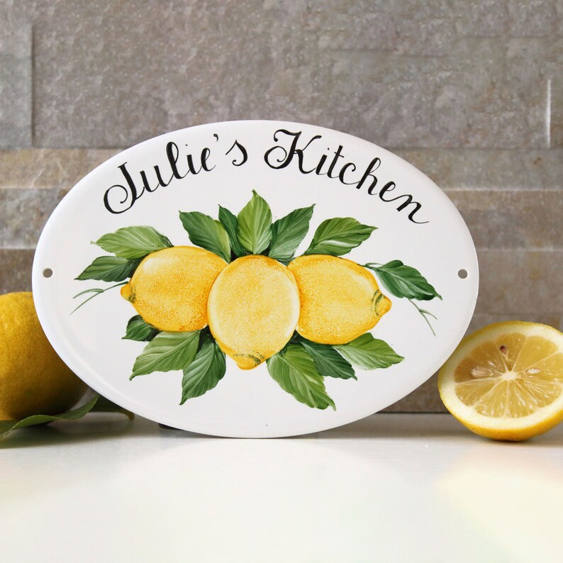 Personalized Lemon Kitchen Sign, Custom Door Sign, Fruit Wall Decor - Etsy