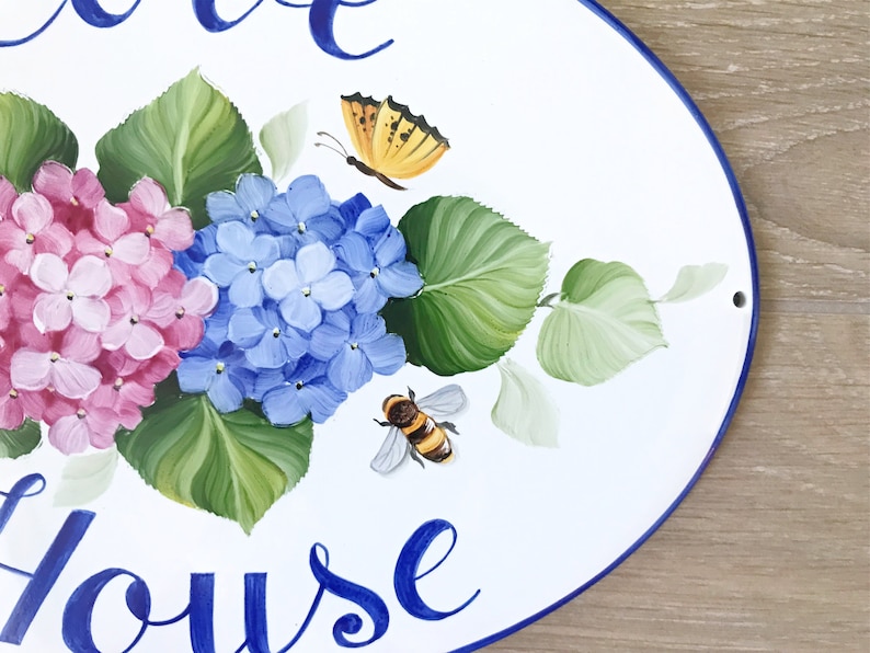 Hydrangea Ceramic Sign - Thumbnail 2