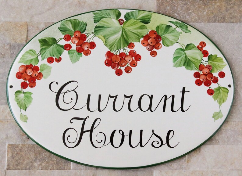 Personalized cottage name sign Ceramic Address plaque Etsy