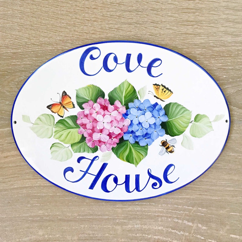 Hydrangea Ceramic Sign