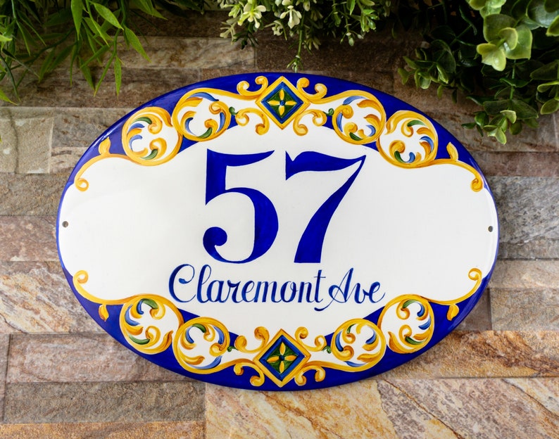Personalized family name Sign, Custom outdoor sign, personalized House sign, Custom house name sign, Mexican Talavera image 3