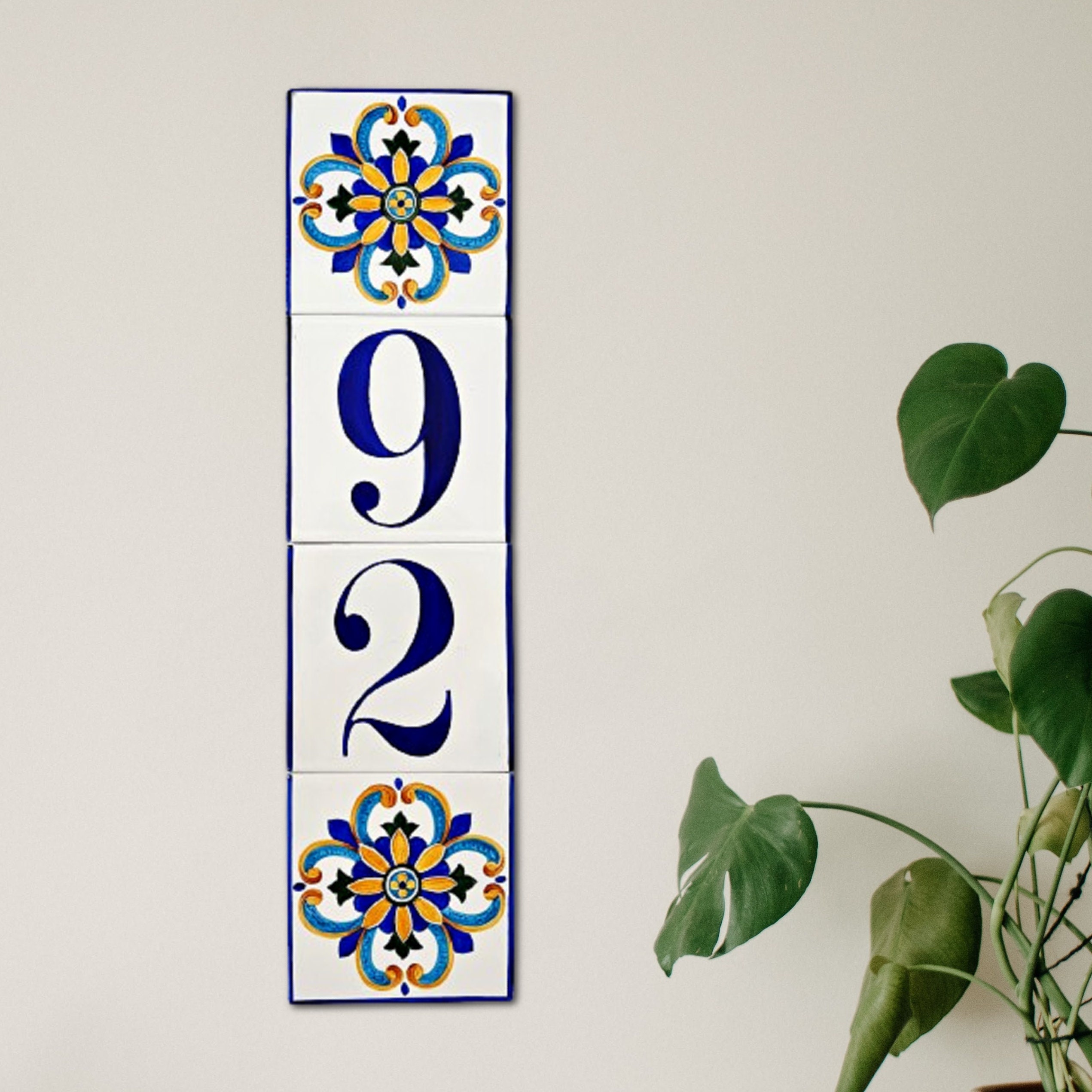 Custom House Numbers Tile Hand Painted, Spanish House Address Sign ...