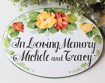 In loving memory sign, Bereavement gift, ceramic garden memorial plaque, religious sign loss of loved one