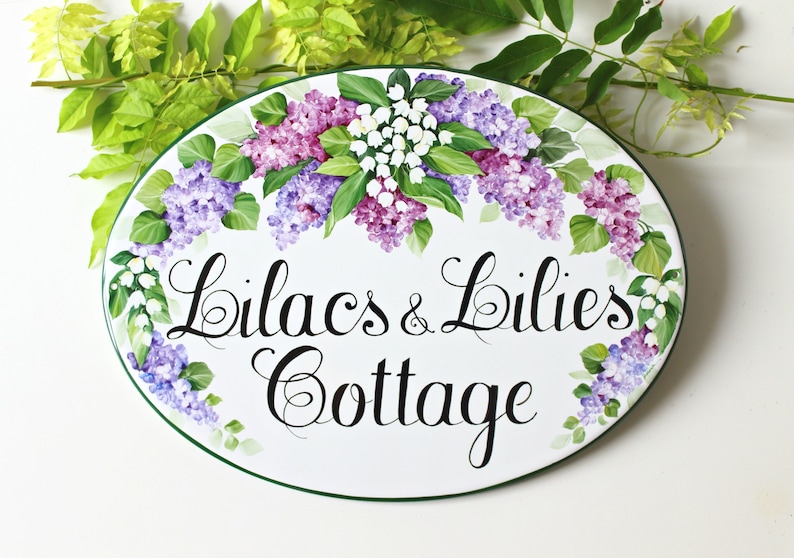 Lilacs Cottage Personalized House Sign, Personalized sign, Custom sign, Outdoor custom sign, Custom name sign, Personalized sign for home image 2