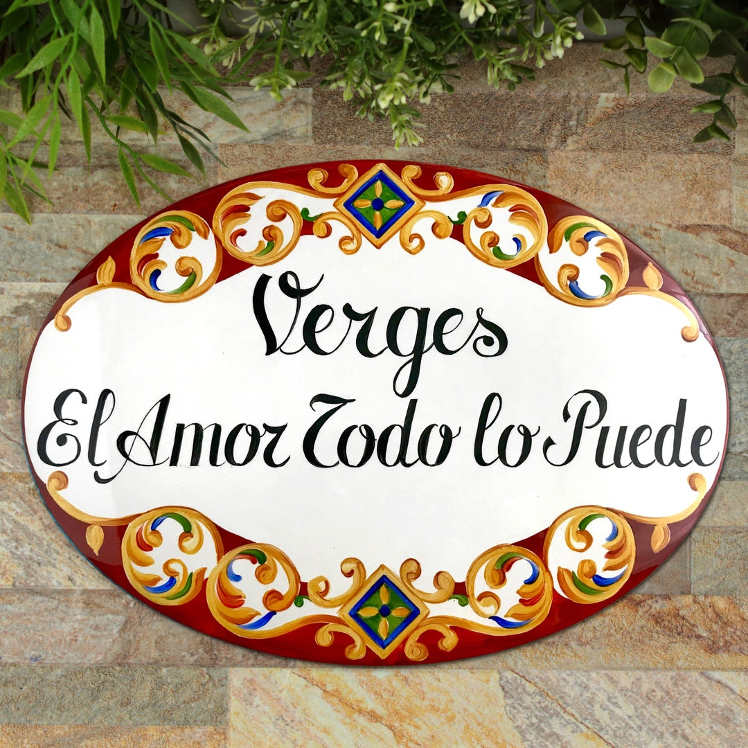 Personalized Talavera Ceramic House Name Sign - Mexican Tile Home Decor ...