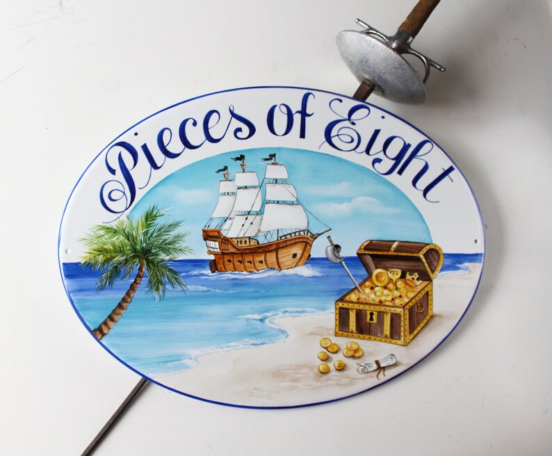 Custom outdoor House name Sign Family name plaque outdoor wall art nautical decor Personalized house plaque Pirates ship wall decor