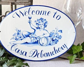Personalized Housewarming gift , Custom Welcome Sign, House Plaque, Wine bar signs, Business sign for outdoor