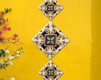 Personalized Ceramic tile front door Talavera tiles, Decorative tiles for patio, Set of tiles, Wall mural tile, Mediterranean decor