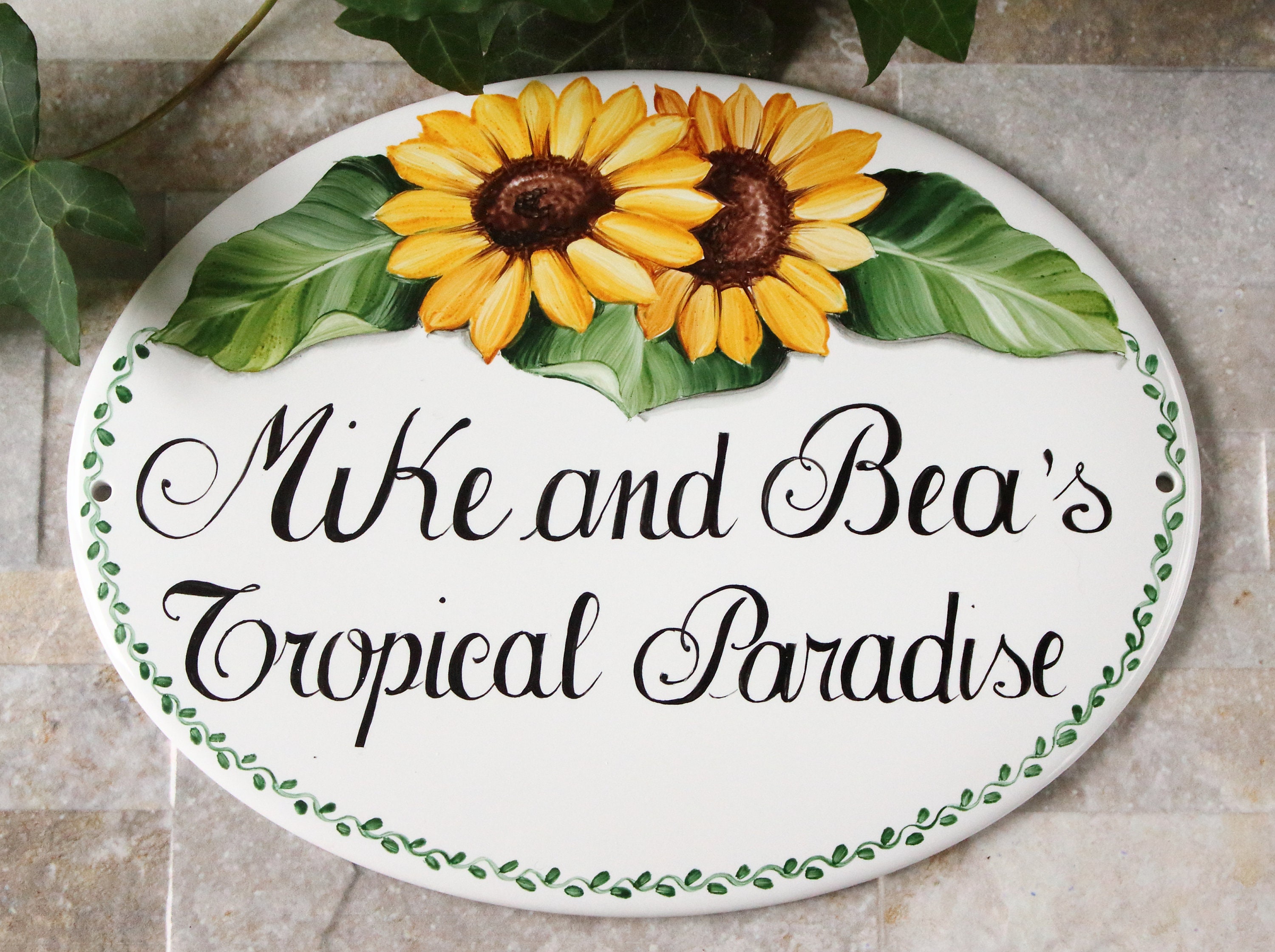 NA Welcome - Targa in legno con scritta in inglese Girasole, con citazioni, per cucina, bagno, 30 x 50 cm