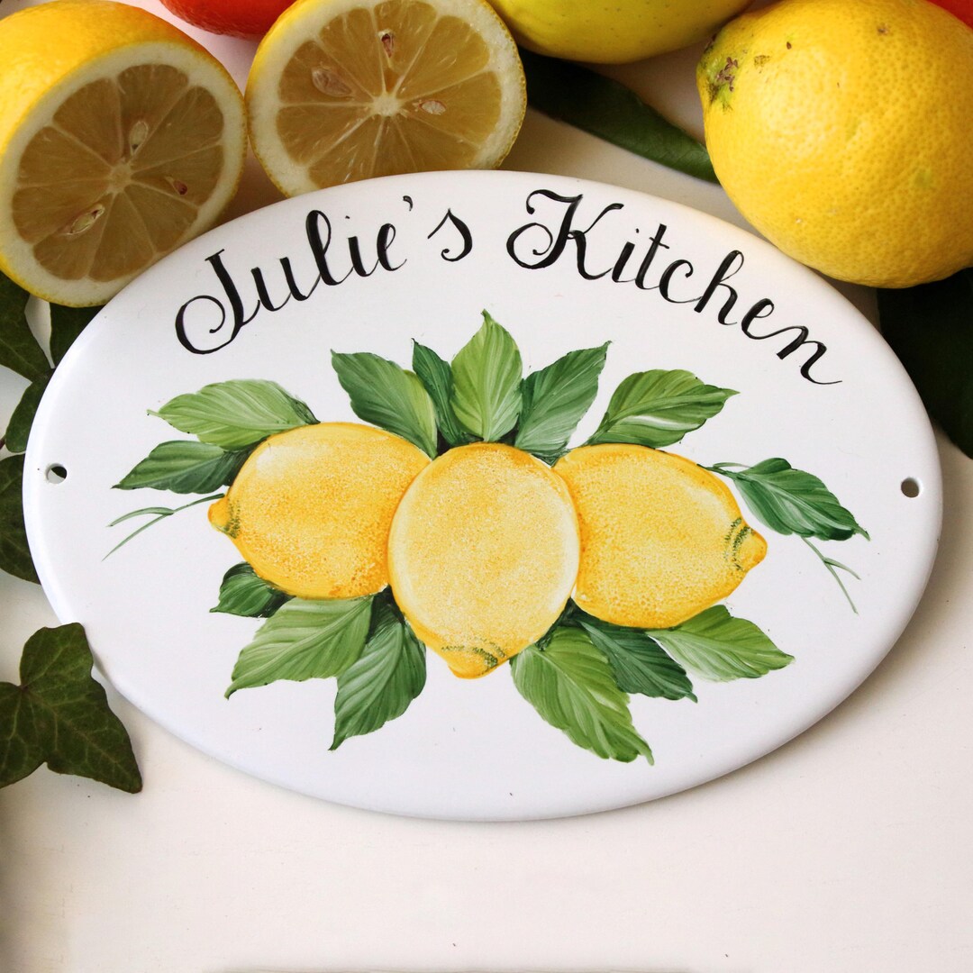 Personalized Lemon Kitchen Sign, Custom Door Sign, Fruit Wall Decor - Etsy