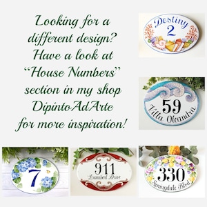 Oval custom House numbers Ceramic address plaque blue, Entryway door sign, House number sign, Address sign outdoor, Gift for the home image 8