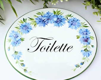 Ceramic name plaque, Restroom door sign, Bathroom sign, personalized door sign for guest house