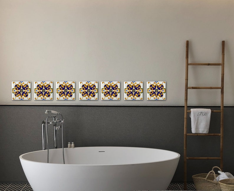 Custom Mexican tiles Ceramic wall art, Talavera tiles 4 x 4 or 6 x 6, Wall murals tile, Decorative tiles for outdoor 画像 9