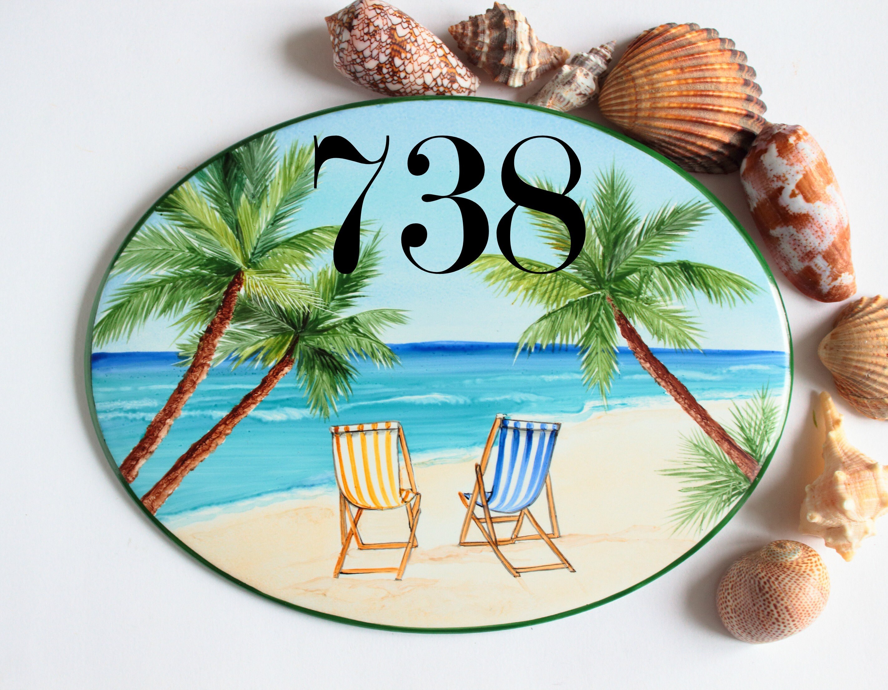 Custom address sign for beach house Coastal address plaque Etsy