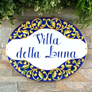 Personalized Ceramic Talavera house sign, Spanish name tile, Address numbers, Outdoor decor