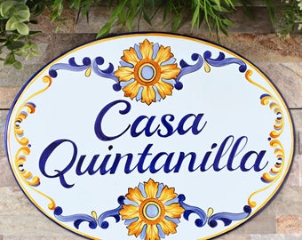 Personalized house name sign mediterranean decor Italian house plaque for outdoor, new homeowner gift