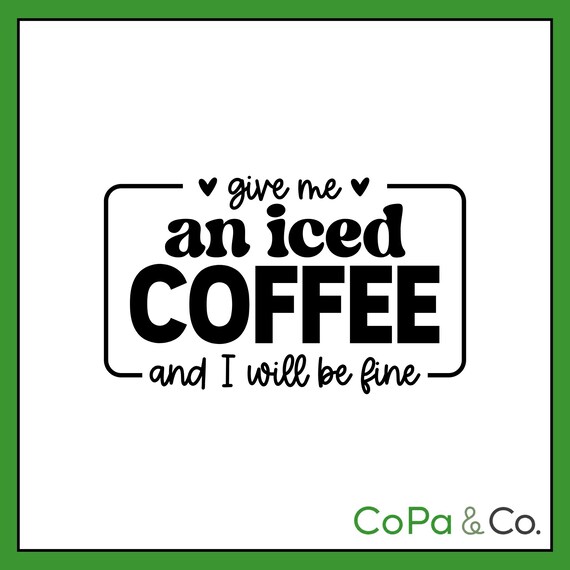 Decal - Iced Coffee Vinyl – Funny Coffee Lover Sticker for Laptops, Tumblers