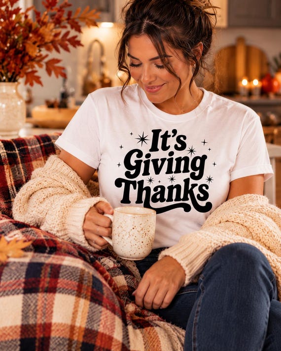 It’s Giving Thanks Shirt, Thanksgiving Graphic Tee, Fall T Shirt, Thanksgiving Shirt, Friendsgiving Tee, Autumn Graphic Tee