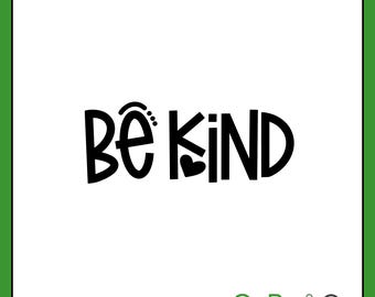 Be Kind Vinyl Decal – Retro Font, Positive Vibes Sticker
