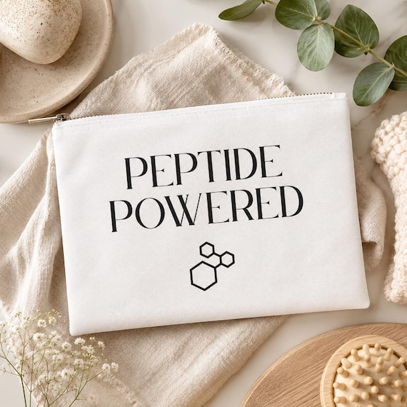 Peptide Powered Cosmetic Bag | Wellness Travel Pouch, Medication Organizer