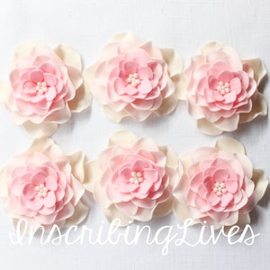 flower cake topper 6pcs edible fondant flowers decorations wedding baby shower bridal ivory  soft pink white ombre