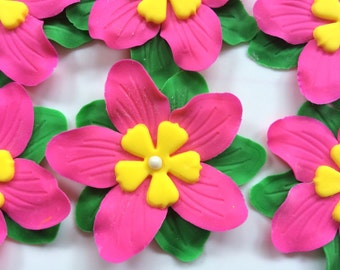 Edible Flowers 12pcs 2 5 Fondant Flowers Gerbera Daisy Etsy