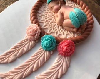 Dreaming Princess Fondant Baby Cake Topper