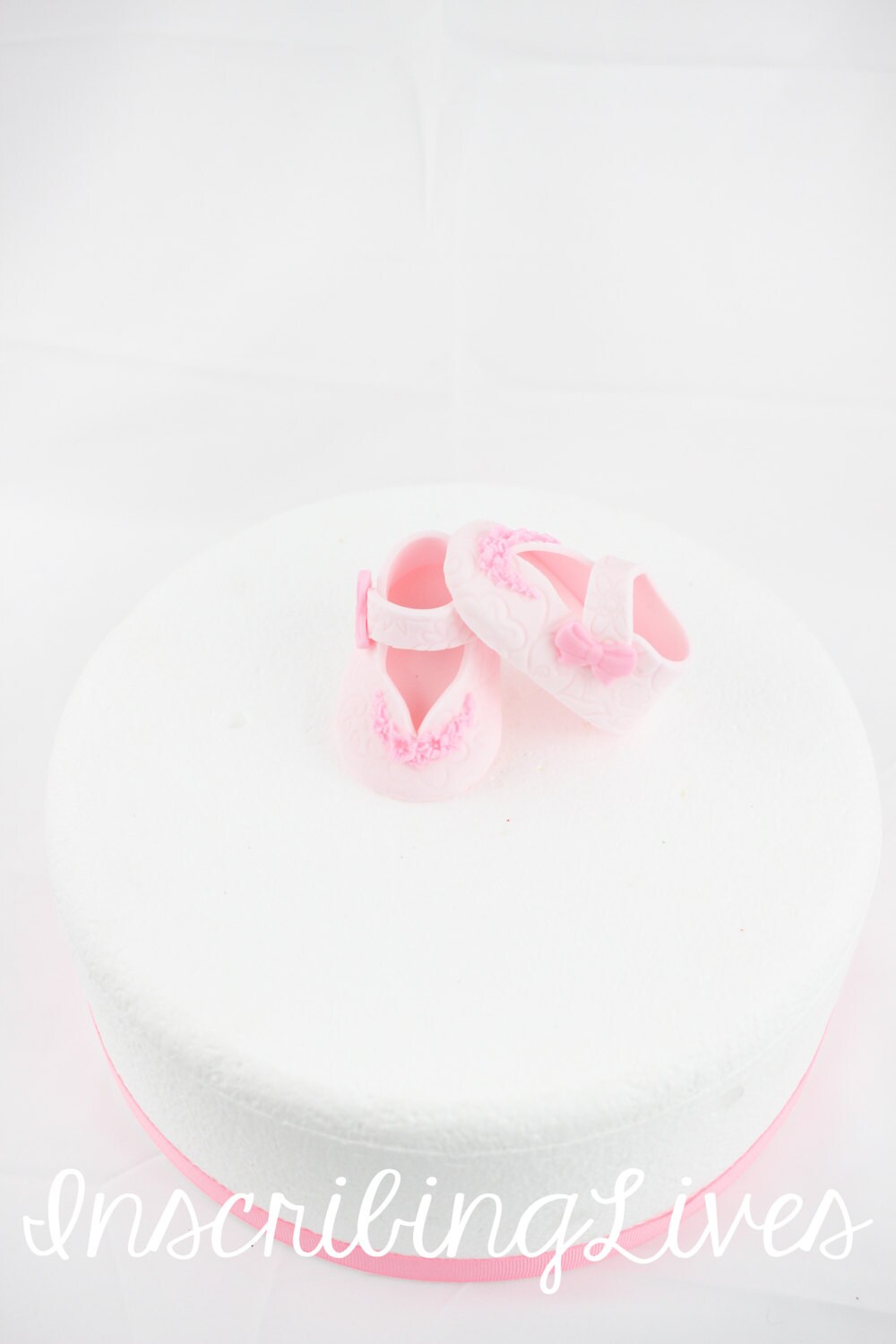 Pink baby shoes cake topper girl christening cake topper baby Etsy