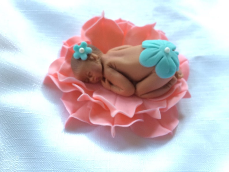 Xl Baby Shower Cake Topper Girl Decorations Edible Fondant Etsy