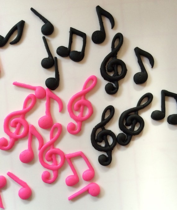 20 Musical Notes Edible Fondant Cake Toppers Decorations Etsy
