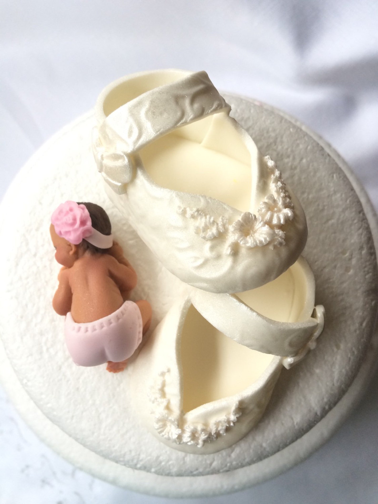 Baby Cake Topper 3pcs Baby Shoes Cake Topper Christening Cake Etsy