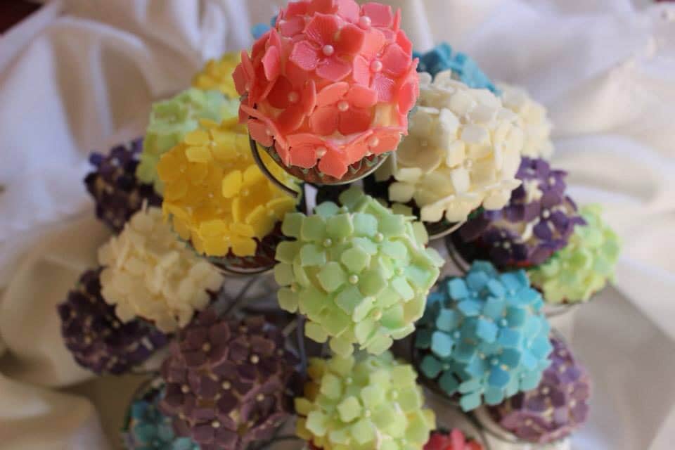 60 edible fondant flowers hydrangea cake pop topper assorted Etsy
