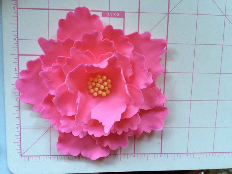 Fondant Flowers XL Pink Peony Edible Fondant Flowers Cake Etsy