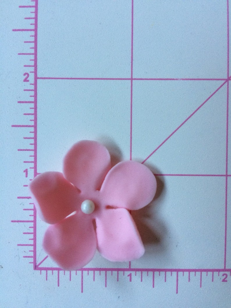 36 Edible Fondant Flowers Blush Pink Hawaiian Tropical Cupcake Etsy