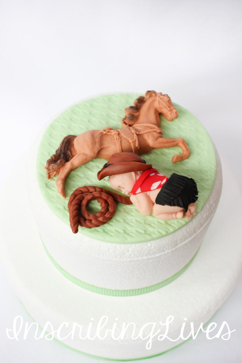 Cowboy Baby Shower Cake Topper Boy Cowboy Cake Topper Fondant Etsy