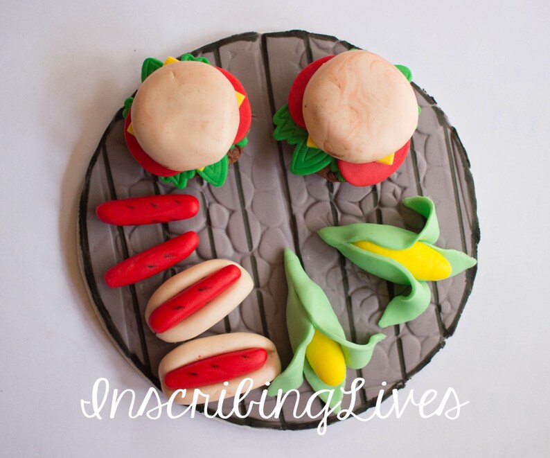 BBQ baby shower cake topper 9pcs edible fondant cake Etsy